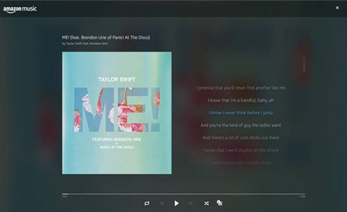 パソコン用のamazon musicで歌詞を見る