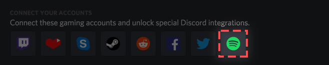 discordでspotifyのロゴをクリックする