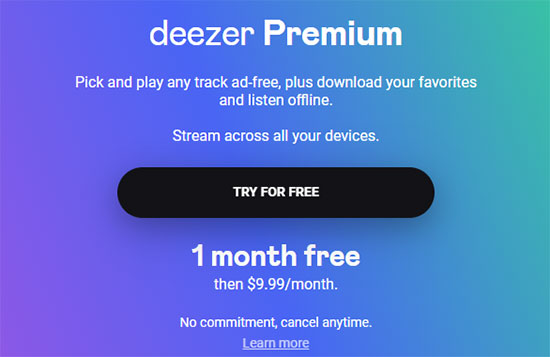 deezer premium無料トライアル