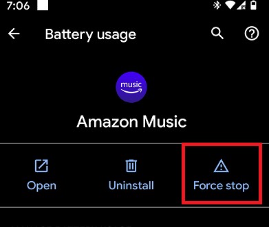 強制停止でamazon Musicがダウンロードできないのを直す