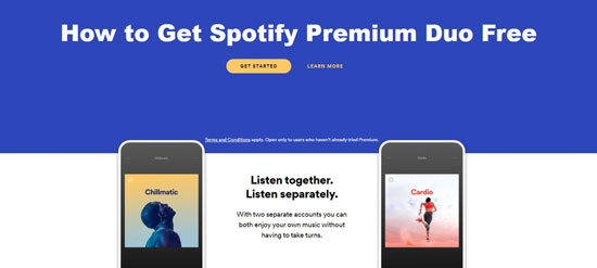 無料でspotify premium duoを入手する