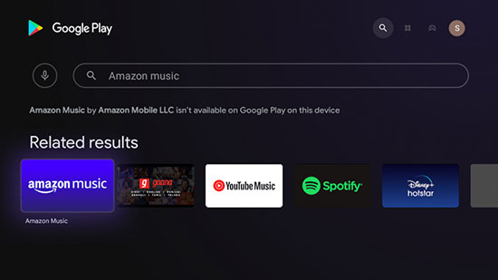 sony tv用のamazon musicアプリをインストールする
