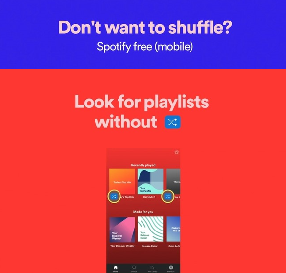 spotifyでプレイリストをシャッフルしない