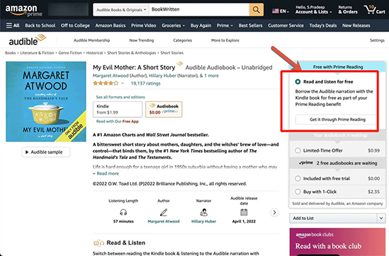 amazon primeでaudibleオーディオブックを無料でダウンロードする