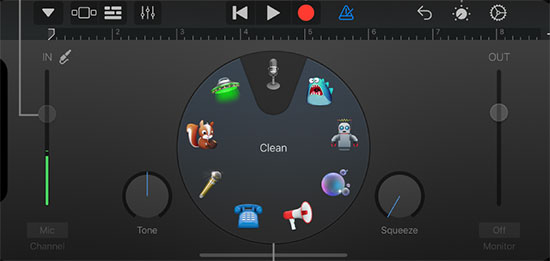 spotifyからオーディオを録音するgarageband