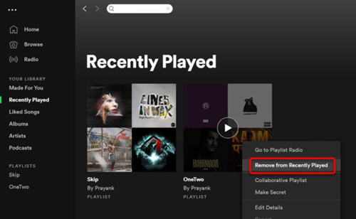 pcでspotifyの履歴を削除する方法