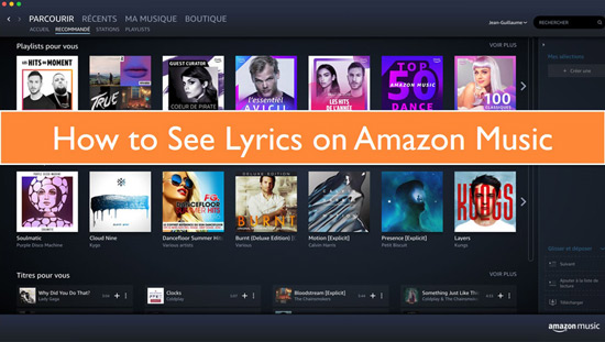 amazon musicで歌詞を見る