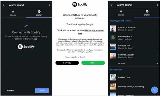 google clockでspotifyの曲を目覚ましにする