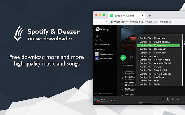 spotify deezer music downloader chrome拡張機能