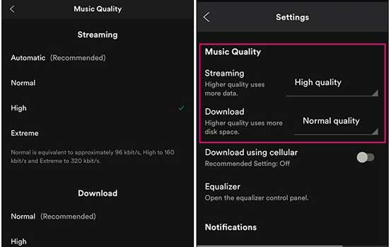 モバイルで spotify音質を向上させる