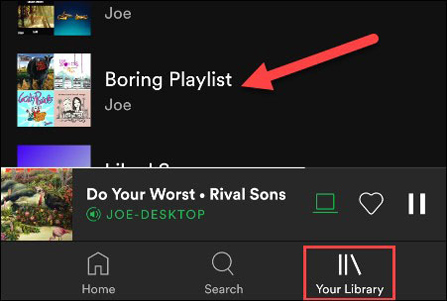 モバイルでライブラリからspotifyプレイリストを削除する