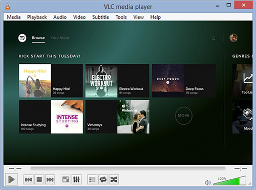 vlcでspotify