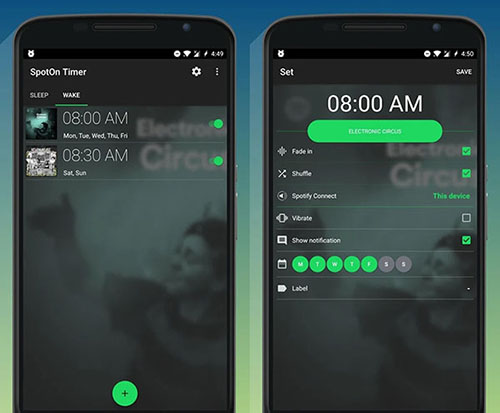 spotify spoton sleep and wake timer