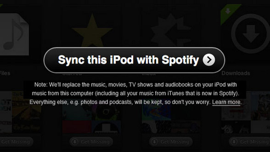ipodにspotifyを同期する