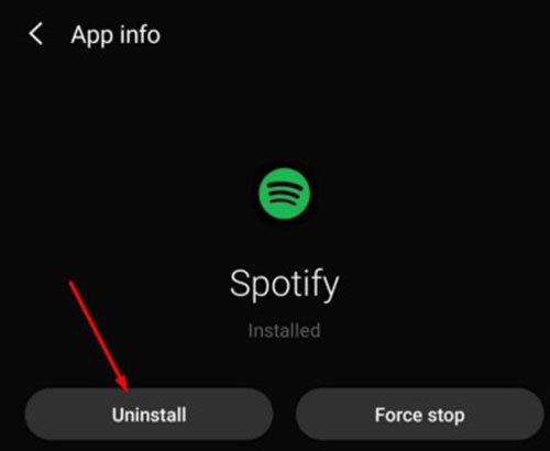 spotifyアプリのアンインストールと再インストール