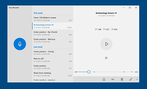 voice recorderで音声を録音する